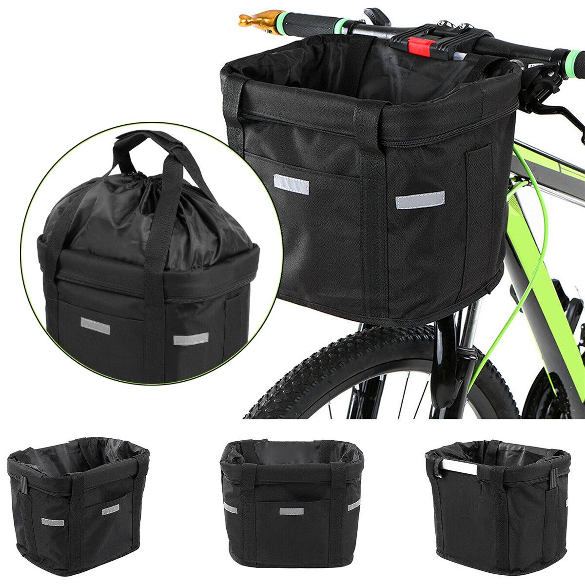 Bicycle Front Basket Storage Bike Cycle Pet Dog Carrier Bag Folded Waterproof