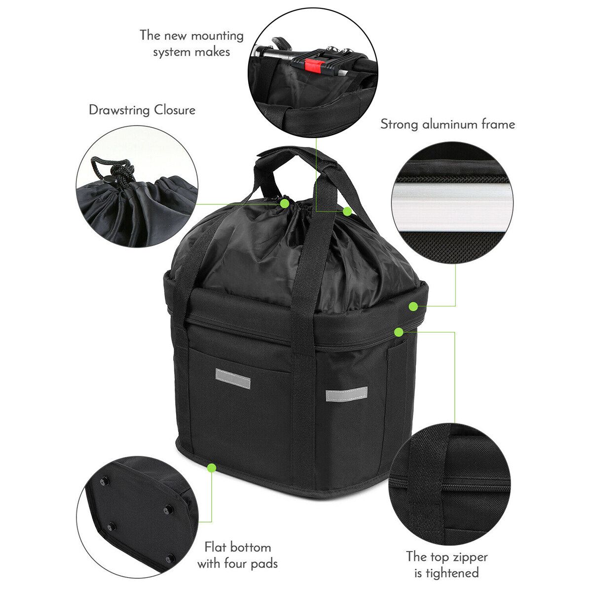 Bicycle Front Basket Storage Bike Cycle Pet Dog Carrier Bag Folded Waterproof