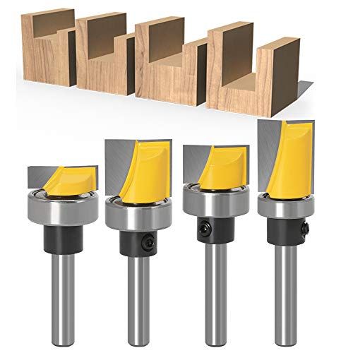 Yakamoz 4Pcs 14 Inch Shank Hinge Mortising Flush Trim Templa