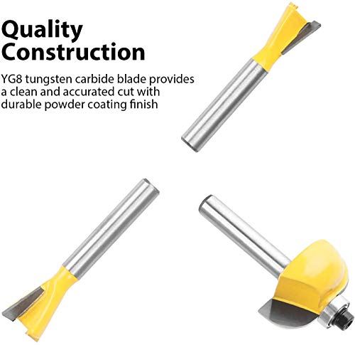 KOWOOD 24X Router Bits Set 14 Inch Shank Made Of 45 Carbon S