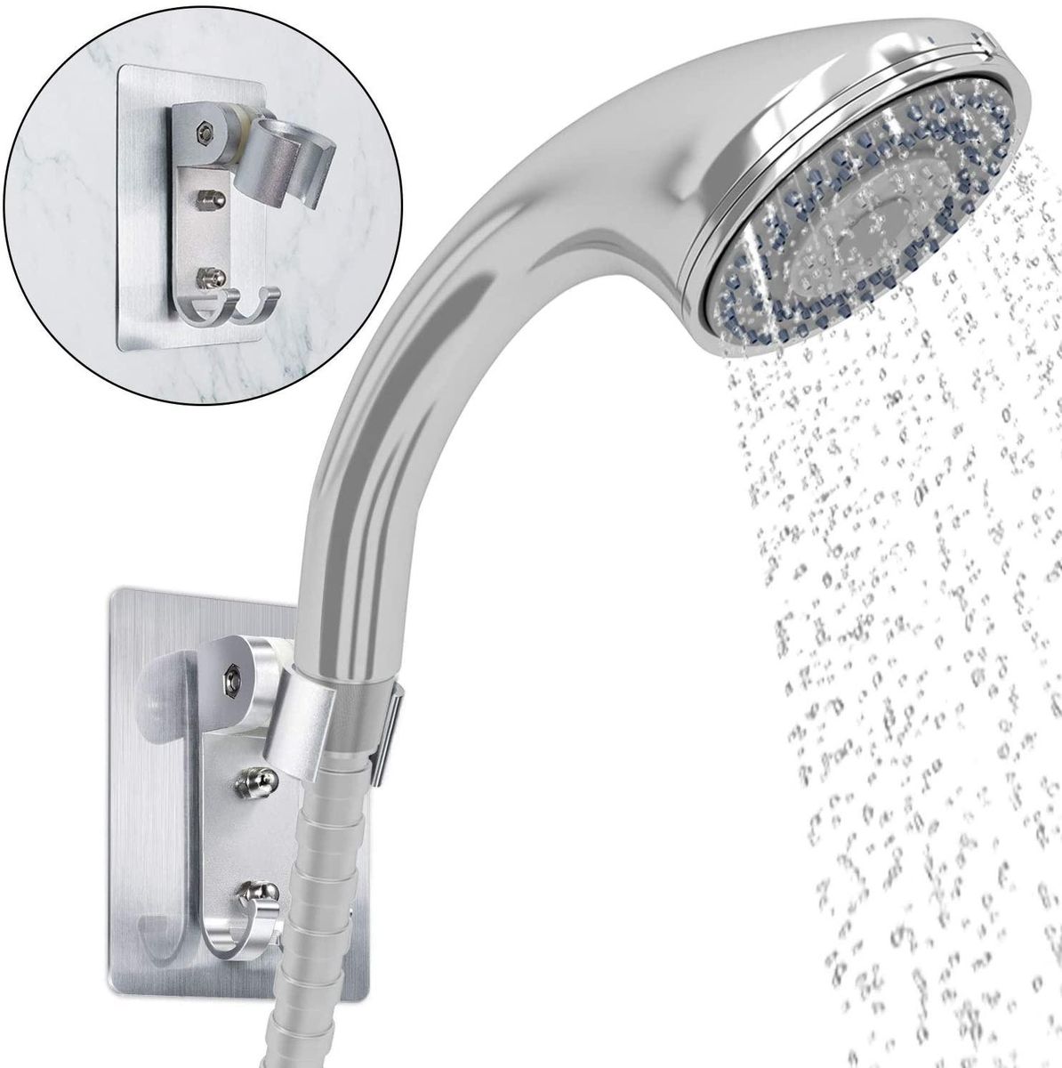 1PC Aluminum Shower Stand Adjustable silver