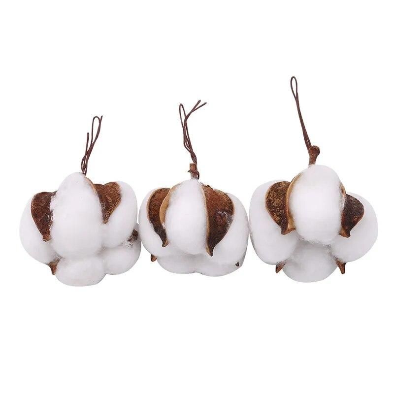 10pcs/set 5 Cm Diam Natural And Synthetic Blend Cotton Bolls Balls For Wreaths Decorations For Home 770724