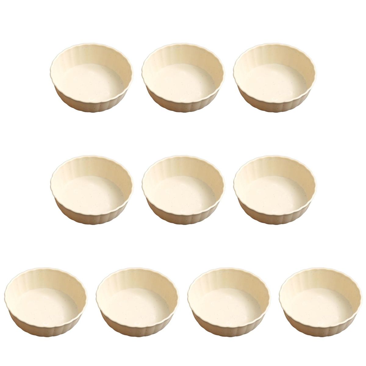 10Pcs Sauce Dish Tableware Sauce Dipping Snack Dish Beige