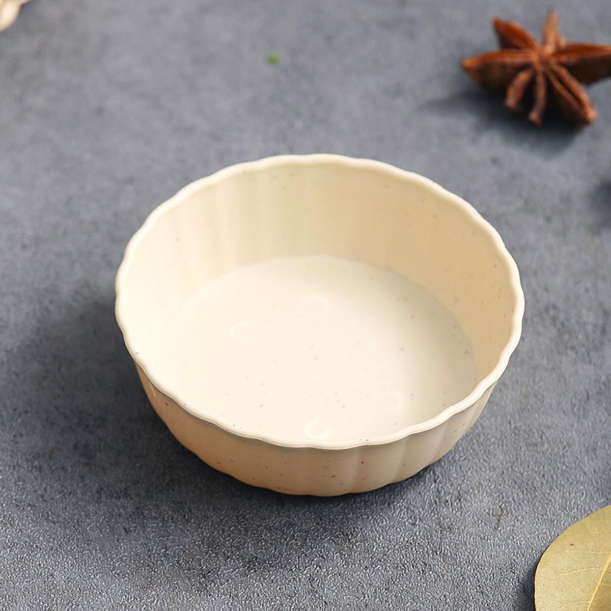 10Pcs Sauce Dish Tableware Sauce Dipping Snack Dish Beige