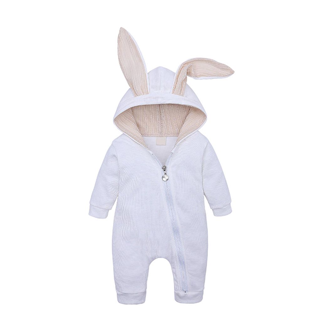 One Piece Newborn Infant Baby Girl Romper Jumpsuit White (0-3 Months)