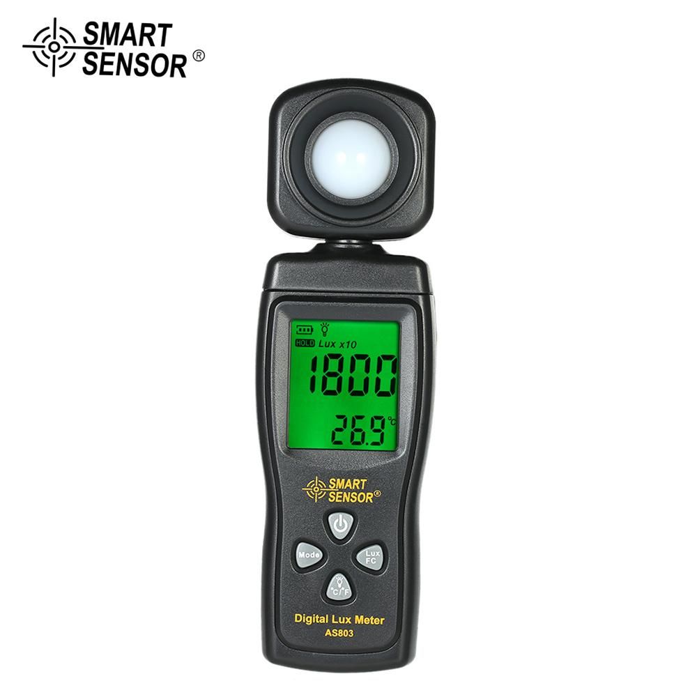 SMART SENSOR Mini Digital Lux Meter LCD Display Handheld Illuminometer Luminometer Photometer Luxmeter Light Meter 0-200000 Lux