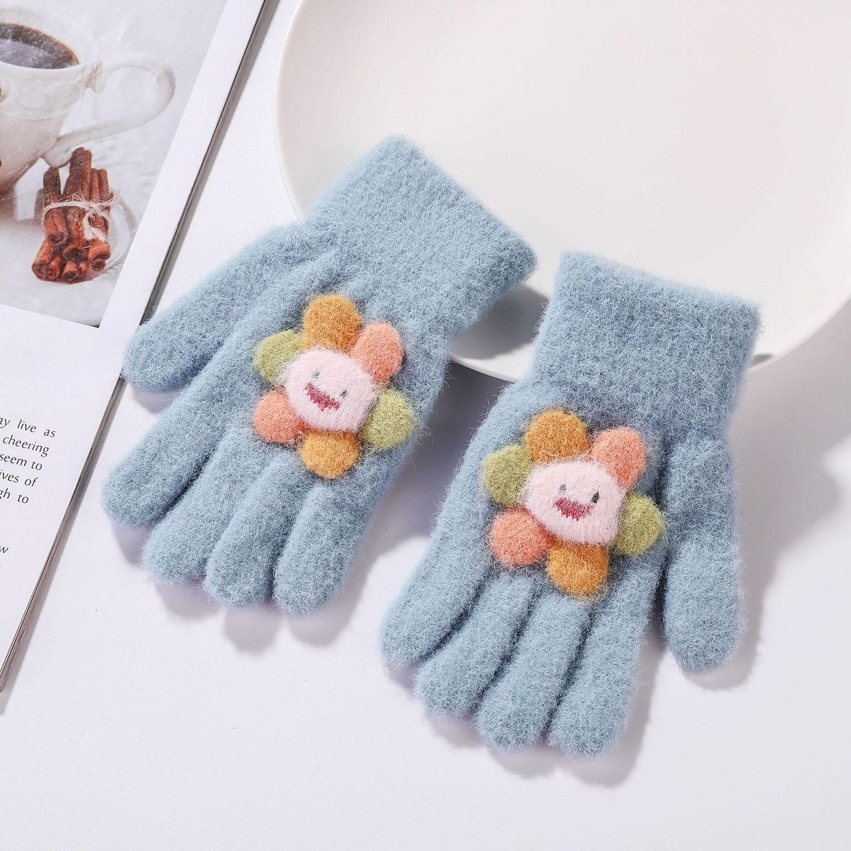 1 Pair Children Windproof Winter Kids Student Blue