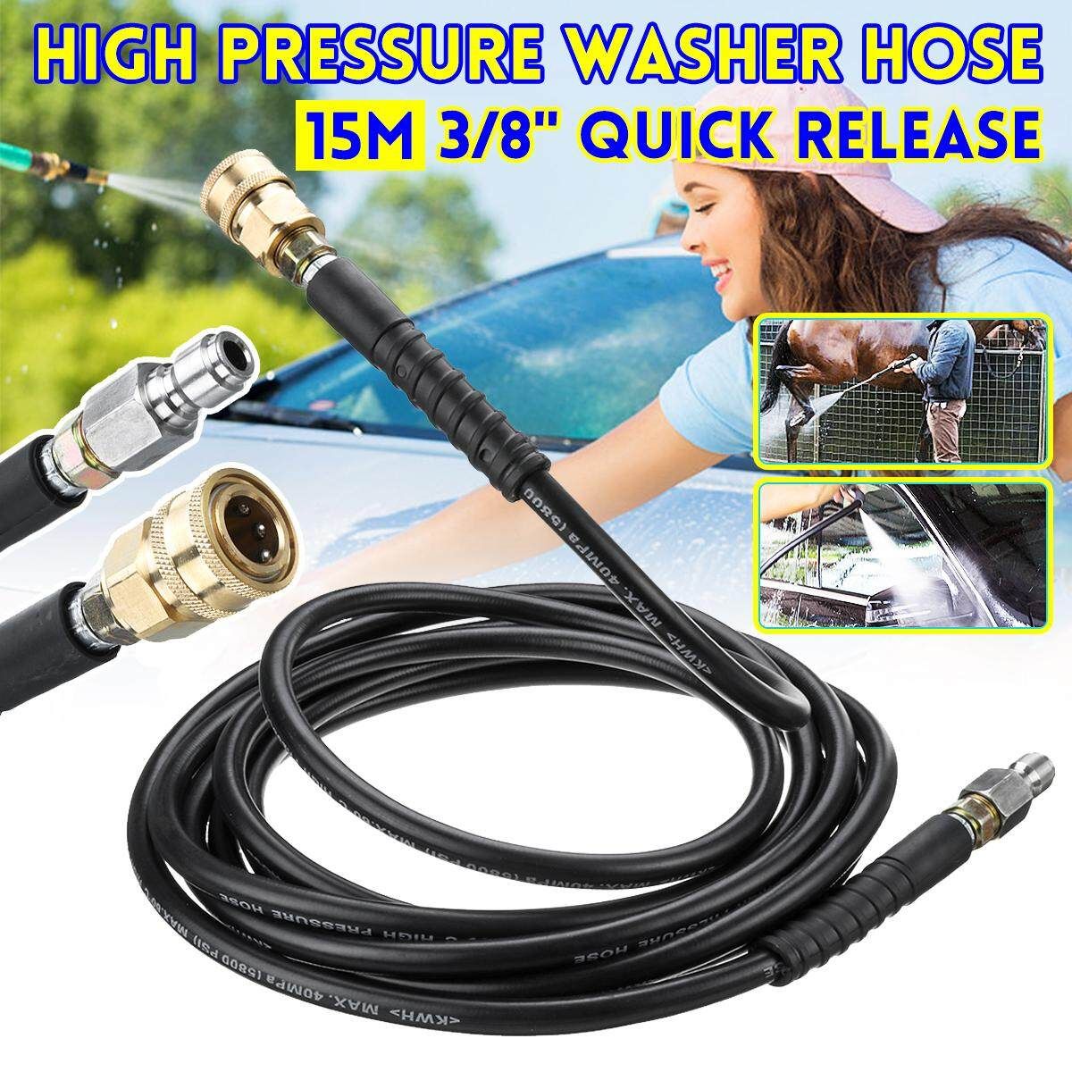 15M 5800PSI High Washer Hose 3/8'' Quick Release Couplings Connector