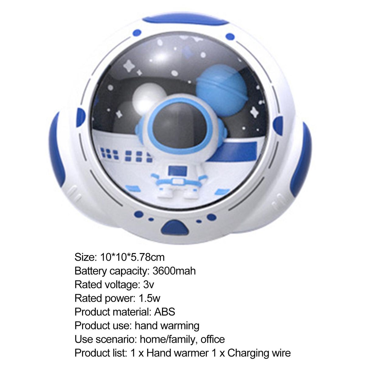 1 Set Electric Hand Warmer Winter Night Lamp Function Mini USB Electric Hand Warmer White