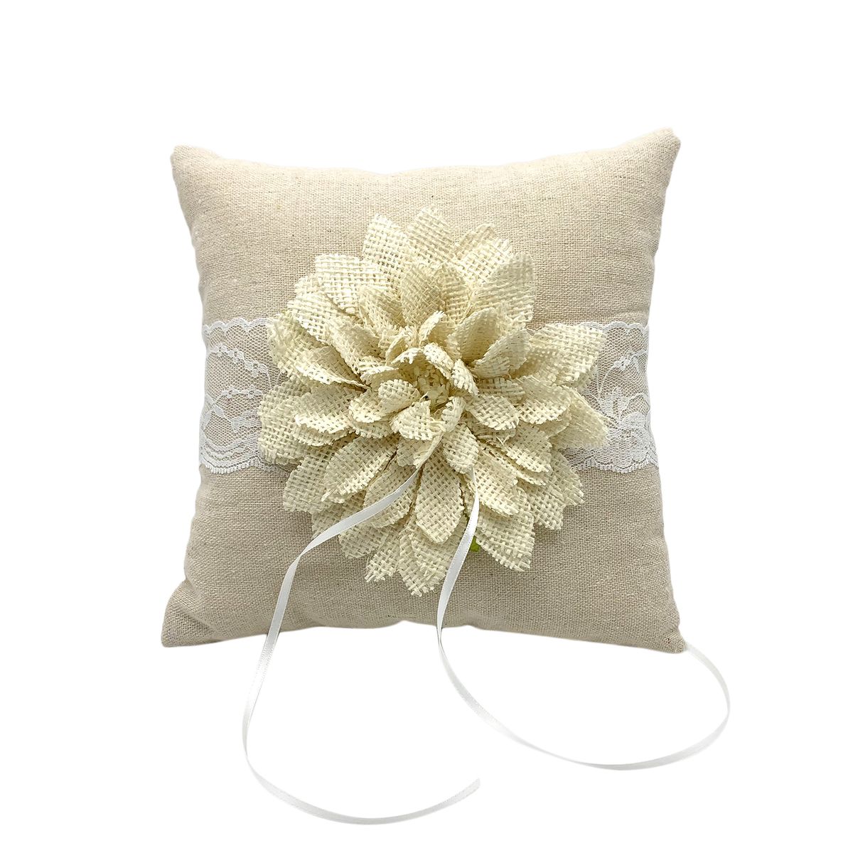 Flower Basket+Wedding Ring Bearer Pillow Big Flower Lace