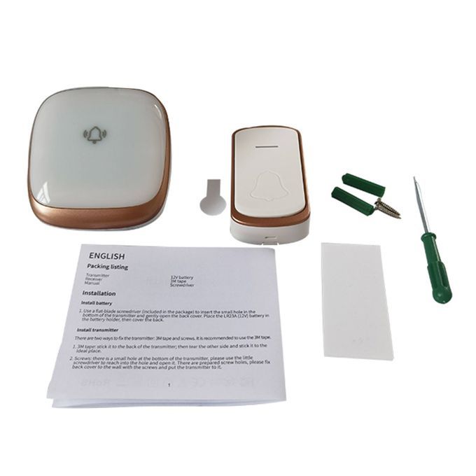 Wireless Doorbell Bell Waterproof Long Range Battery Operated For Home