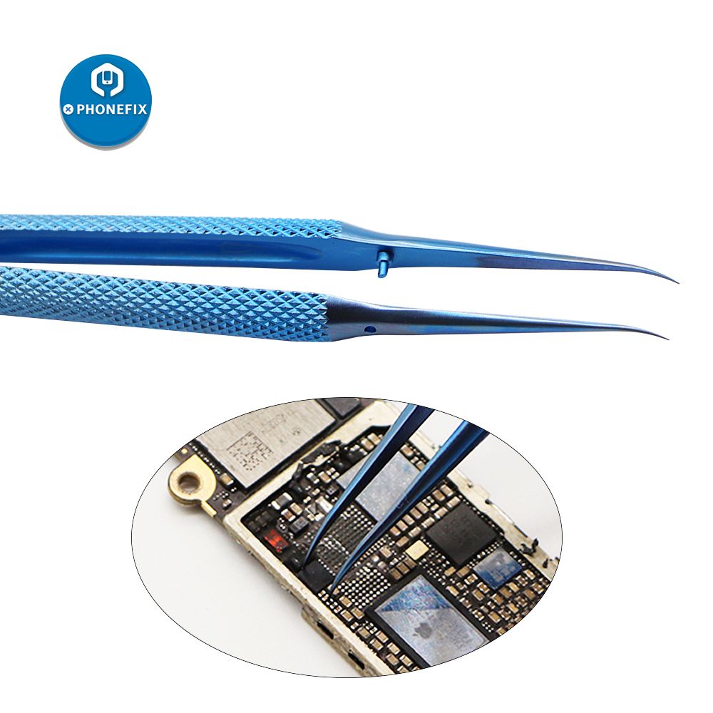 Precision Titanium Alloy Tweezers Stainless Steel Straight Curved Tweezers PCB Soldering Phone Fingerprint Repair-2 Kinds Steel