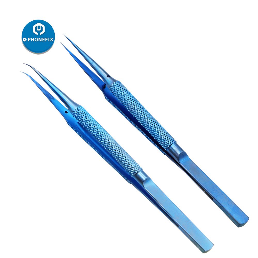 Precision Titanium Alloy Tweezers Stainless Steel Straight Curved Tweezers PCB Soldering Phone Fingerprint Repair-2 Kinds Steel