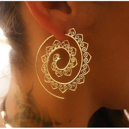Oval Spiral Earrings Heart-shaped Vintage Earrings