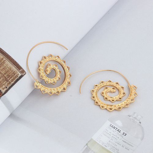 Oval Spiral Earrings Heart-shaped Vintage Earrings