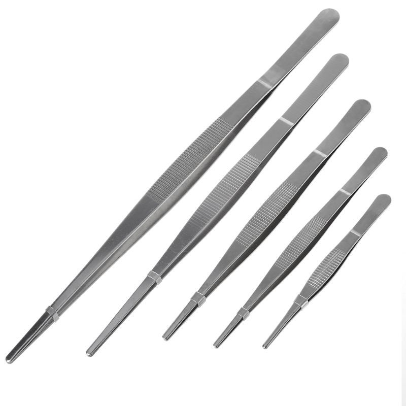 Toothed Tweezers Barbecue Stainless Steel Long Food S Straight Home Tweezer Garden Kitchen BBQ Tool 5 Sizes