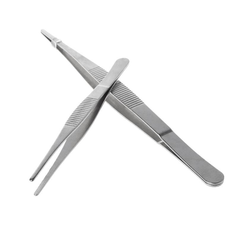 Toothed Tweezers Barbecue Stainless Steel Long Food S Straight Home Tweezer Garden Kitchen BBQ Tool 5 Sizes