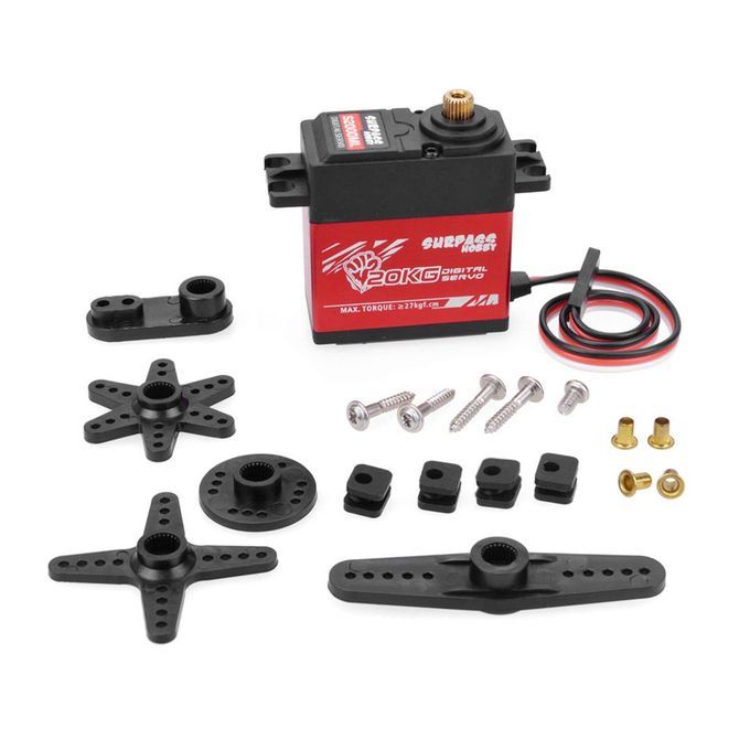 SURP  HOBBY 20KG Semi Aluminum Frame  Ore Extended Digital Steering Gear-red+black