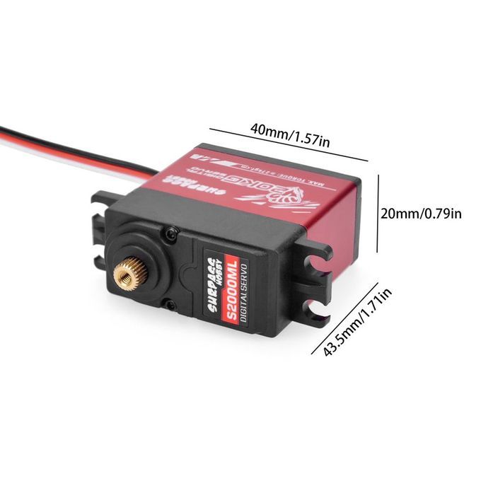 SURP  HOBBY 20KG Semi Aluminum Frame  Ore Extended Digital Steering Gear-red+black