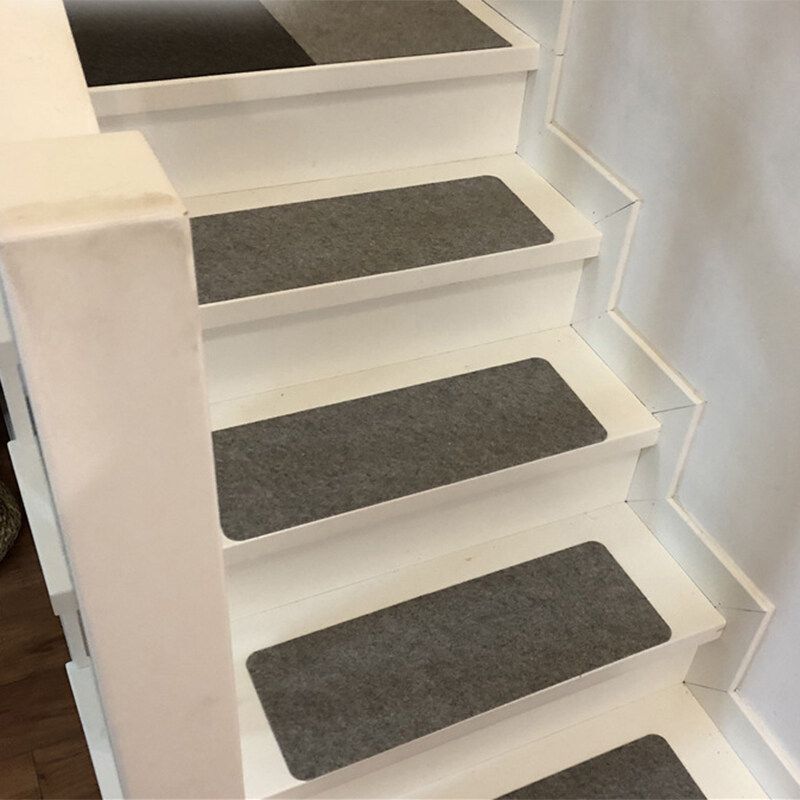 1Pcs Set Non Slip Rectangular Solid Doormat Self Adhesive Anti-Slip Stair Mats -- Dark Grey/ Light Grey Dark Grey