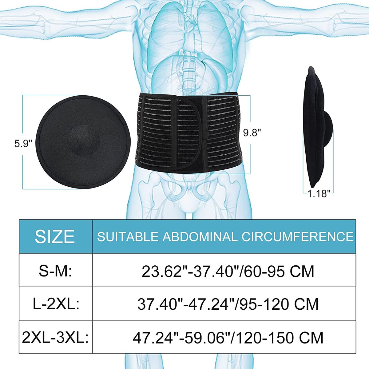 Umbilical Hernia Belt For Men And Women Abdominal Hernia Binder With Hernia Support Pad Helps Relie