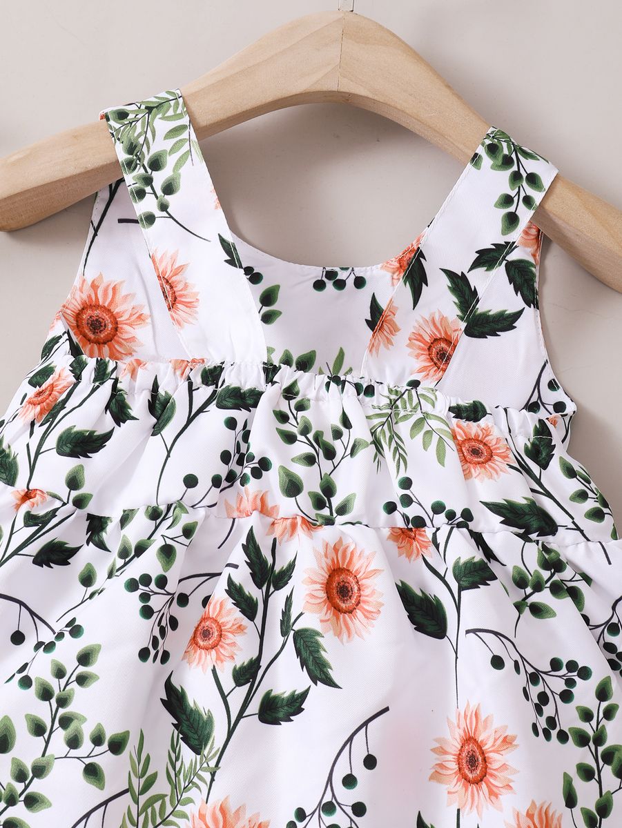 Baby Girls Cute Fresh Style Floral Bow Design Summer Dress