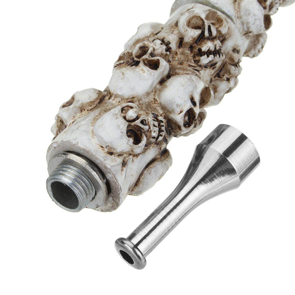 Pipe Metal Resin Herb Pipe Skull Shape Gift Free Silver Screen
