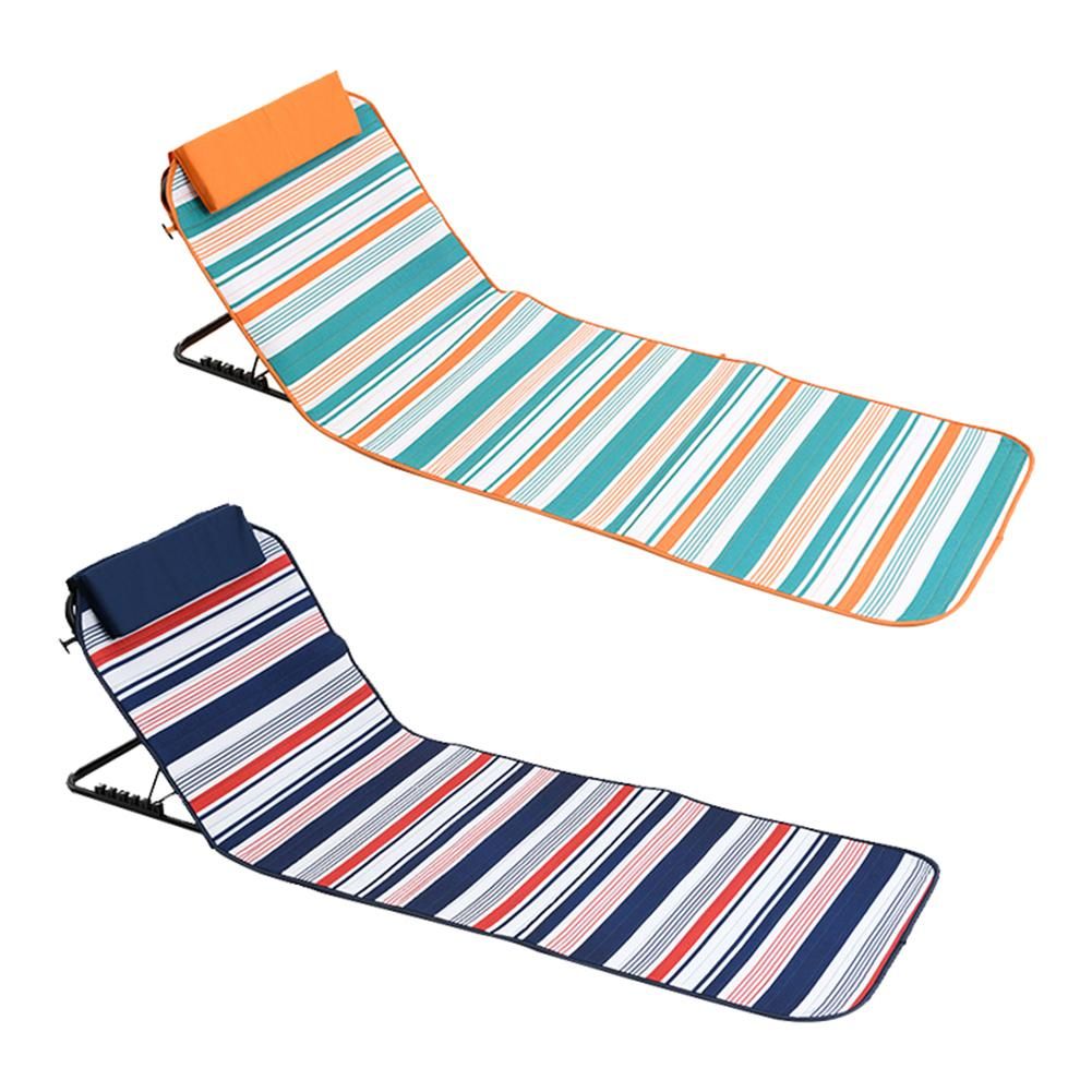 Portable Beach Mat Foldable Adjustable Backrest Lounge Mat