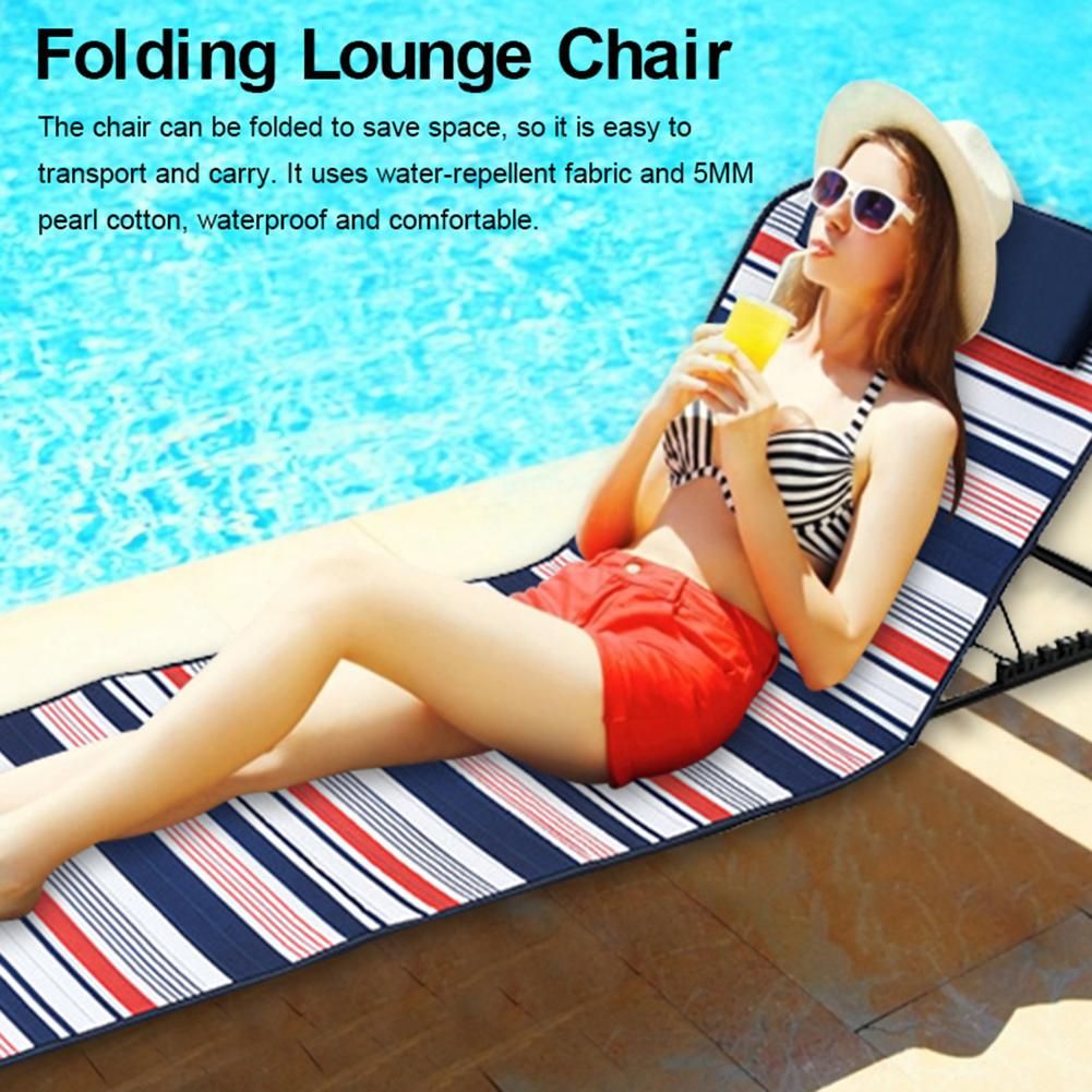 Portable Beach Mat Foldable Adjustable Backrest Lounge Mat