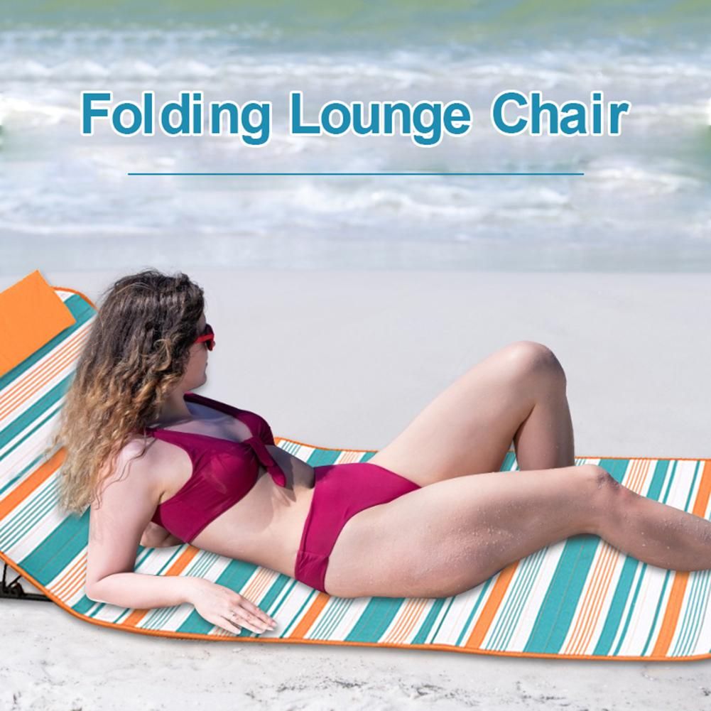 Portable Beach Mat Foldable Adjustable Backrest Lounge Mat