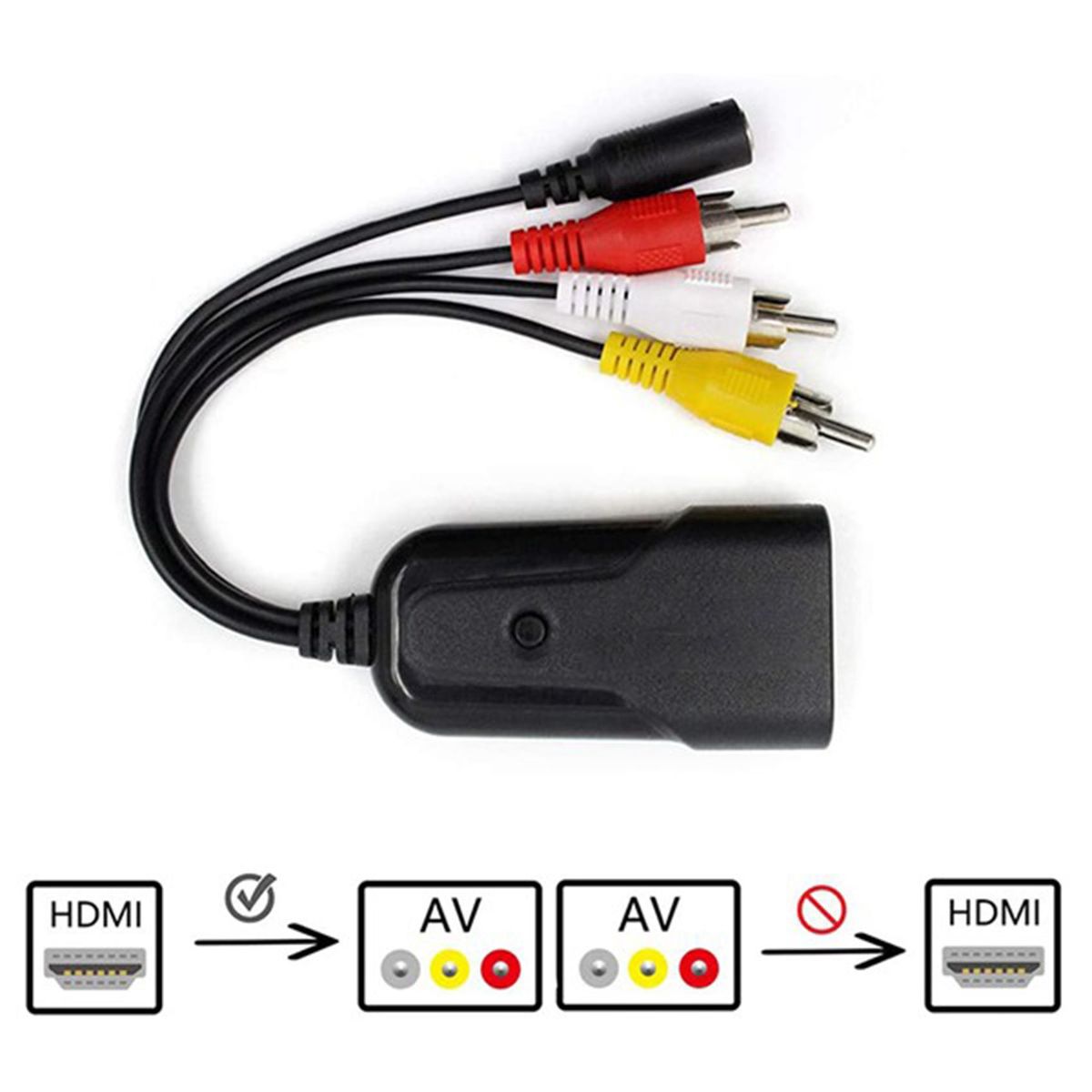 HDMI-Compatible to AV (RCA) Audio Video Converter, Support