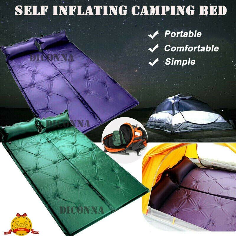 Self Inflating Camping Roll Mat Pad Sleeping Bed Polyester