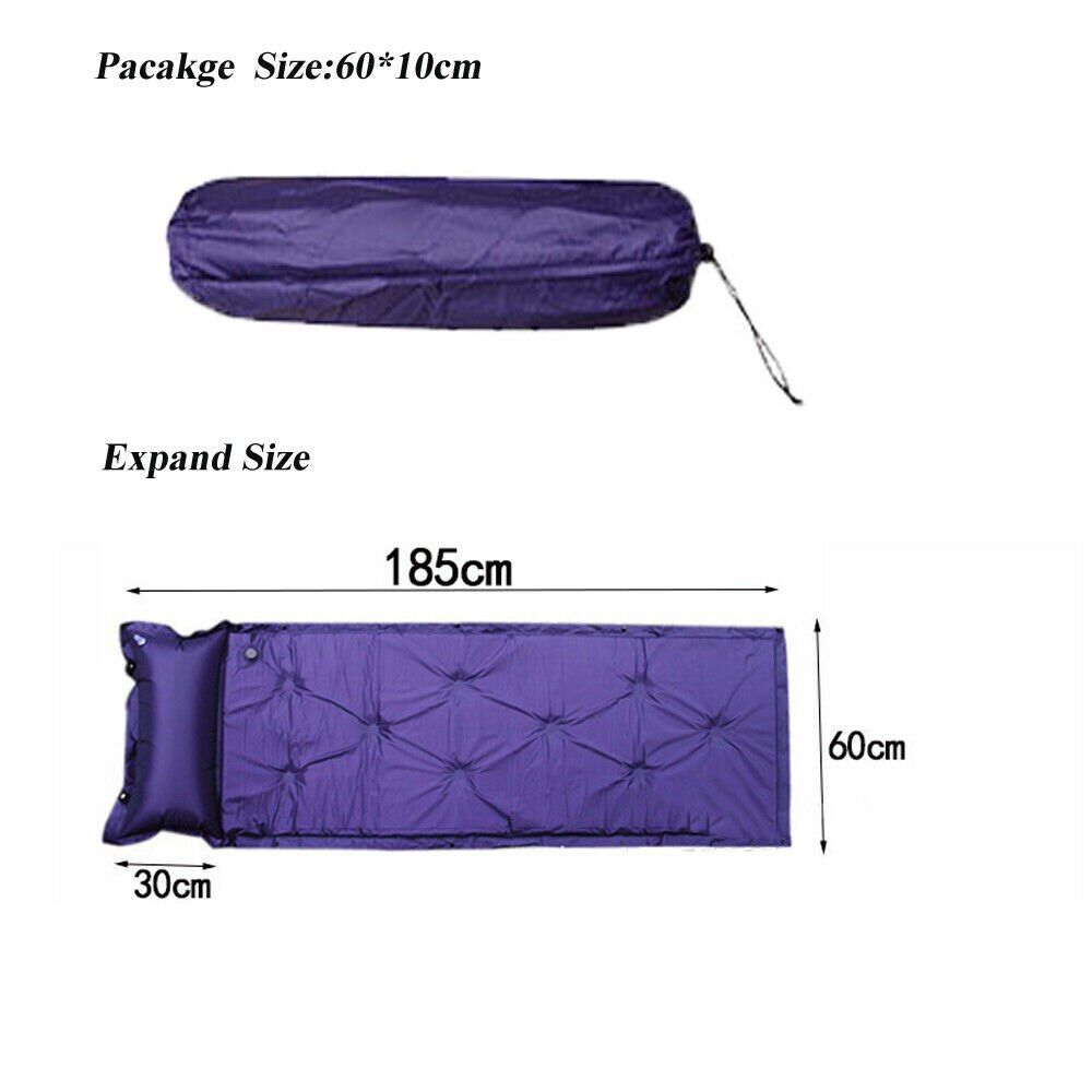 Self Inflating Camping Roll Mat Pad Sleeping Bed Polyester