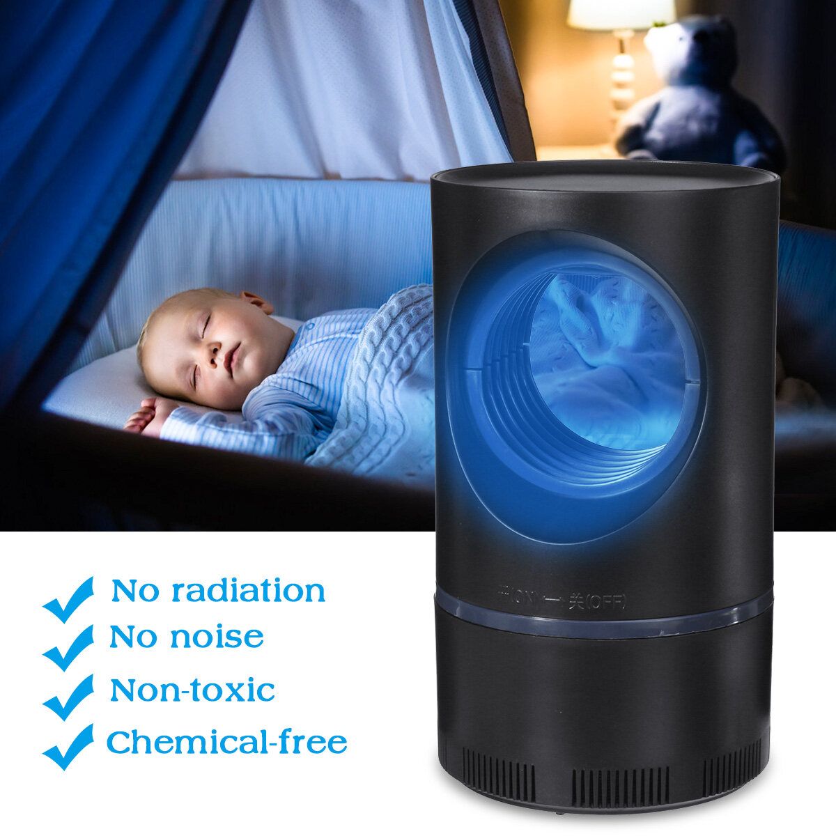 USB LED Electric UV Mosquito Killer Light Flybug Insect Trap Catcher Lamp