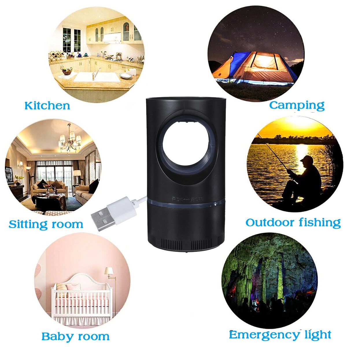 USB LED Electric UV Mosquito Killer Light Flybug Insect Trap Catcher Lamp