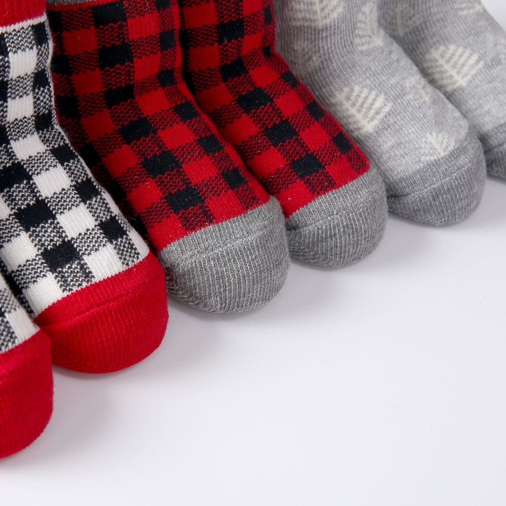 Baby Boys Socks Set 3pcs Cotton Newborn British Style Plaid