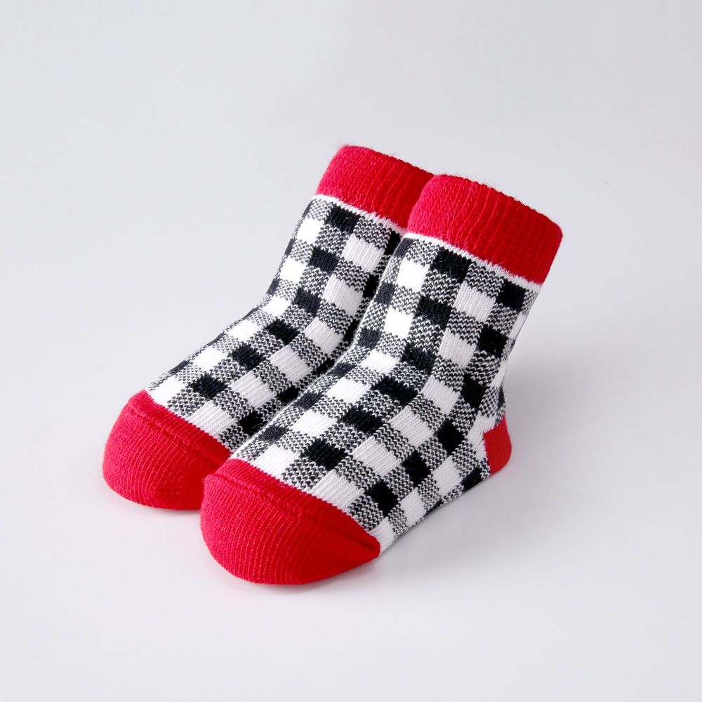 Baby Boys Socks Set 3pcs Cotton Newborn British Style Plaid
