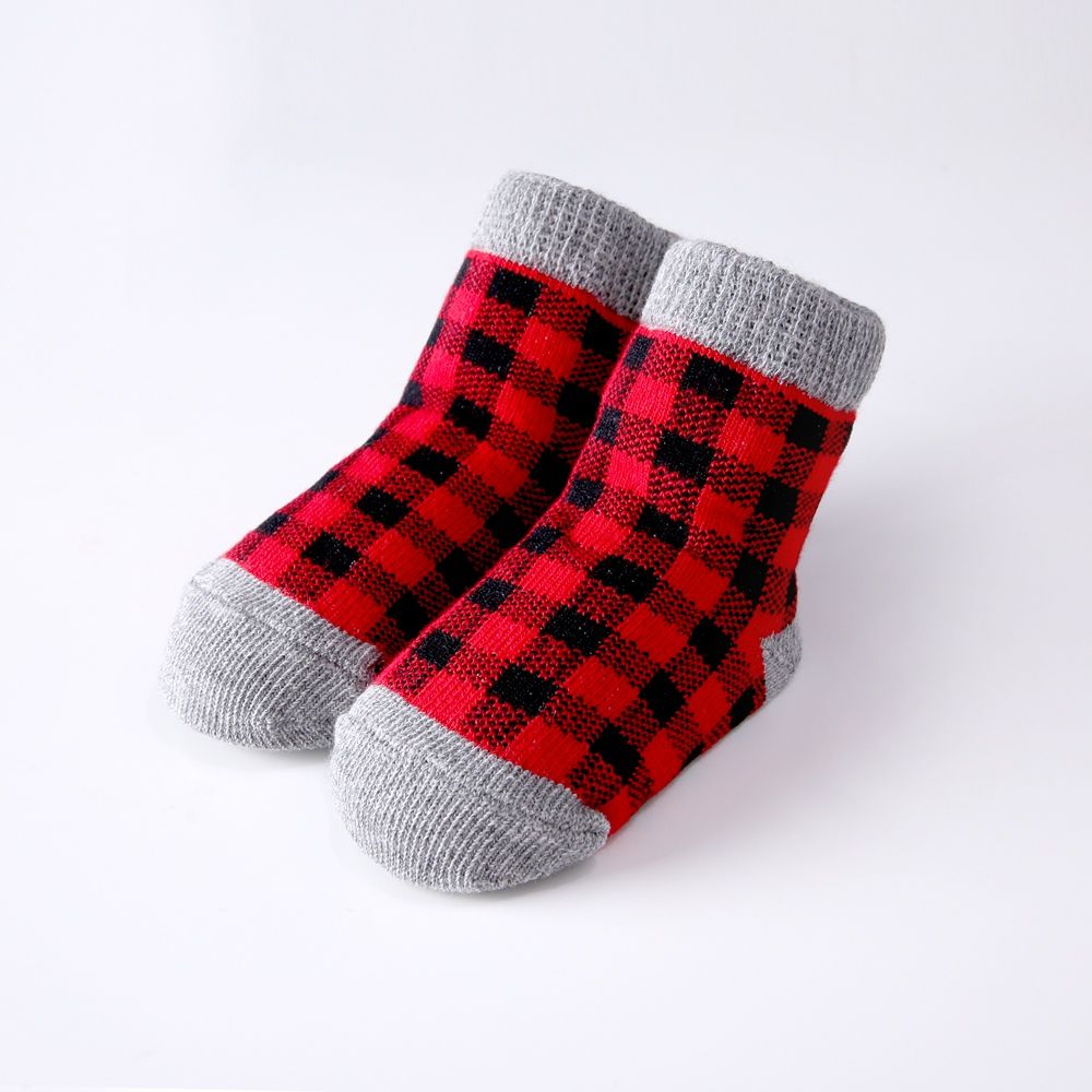 Baby Boys Socks Set 3pcs Cotton Newborn British Style Plaid