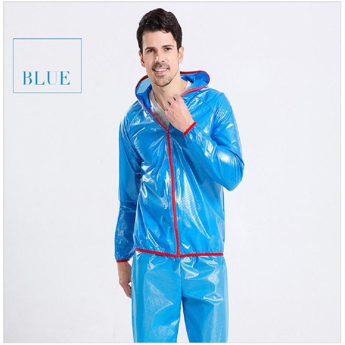 Unisex Cycling Rain Jacket Windproof Rain Coat Outdoor Rain Blue L
