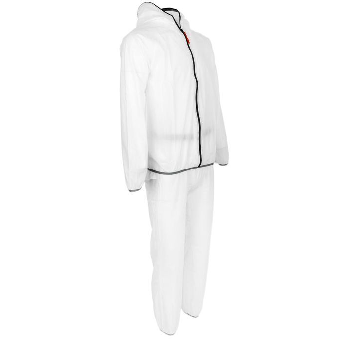 Unisex Cycling Rain Jacket & Trousers Windproof Rain Coat White XL