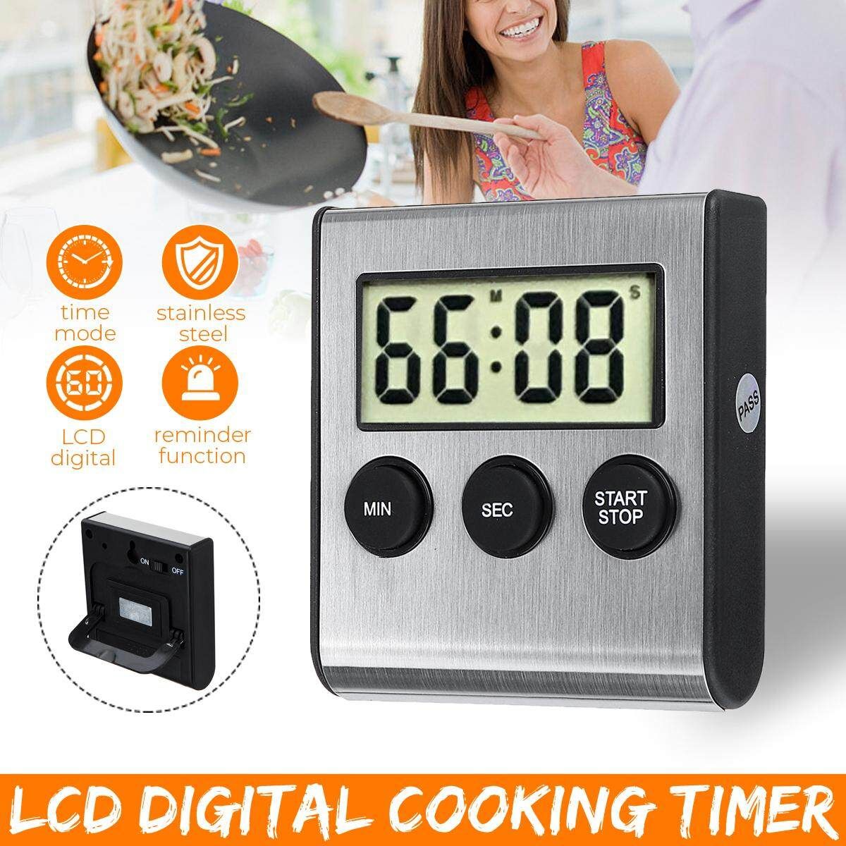 Multi-function Digital Electric LCD Digital Kitchen Alarm Count Up Down Jam Dinding Water Garden