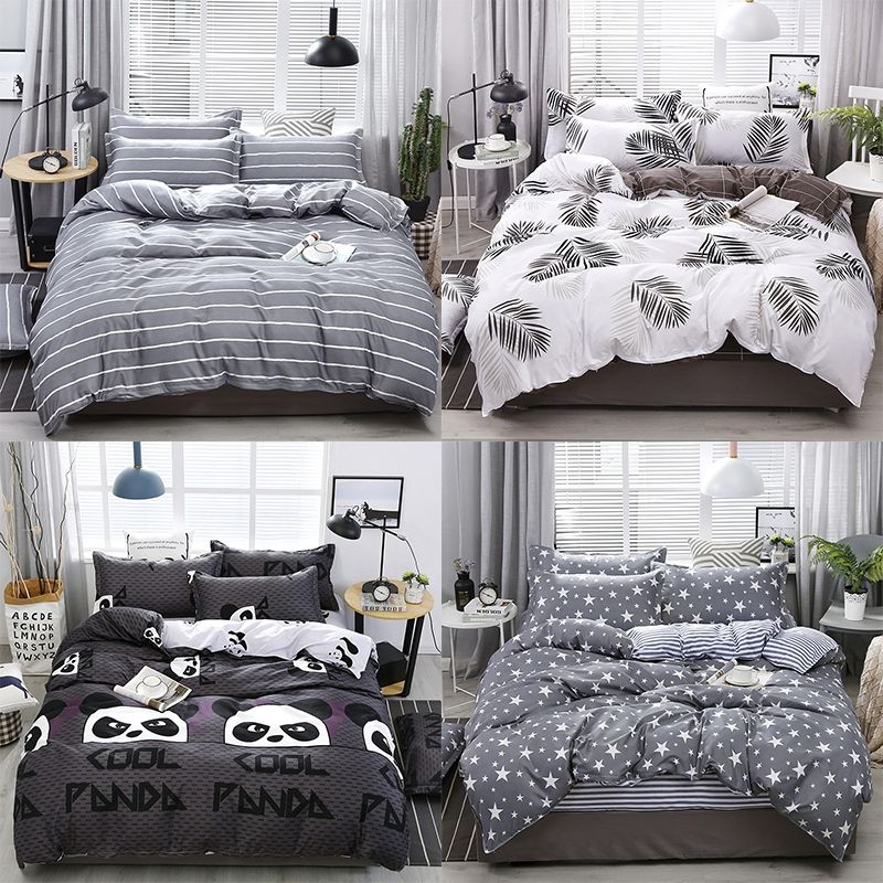 4 PCS/Set Bedding Set Geometric Patterns Linen Duvet Cover