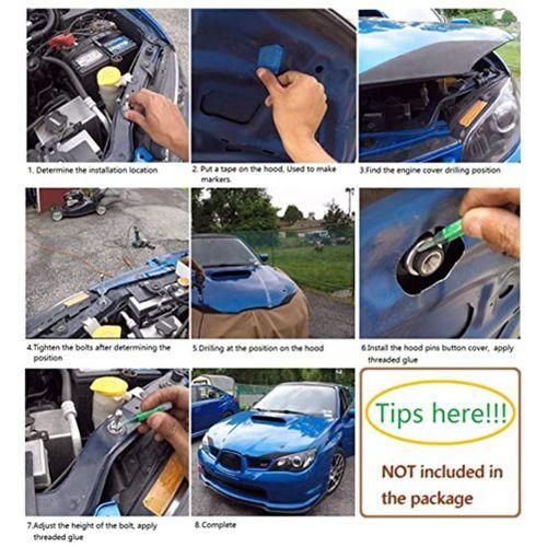 Long Push Button Quick Release Hood Pins Bonnet Lock Clip