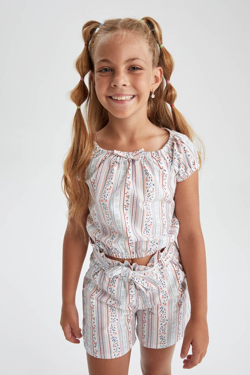 Girl Short Sleeve Blouse - Multi