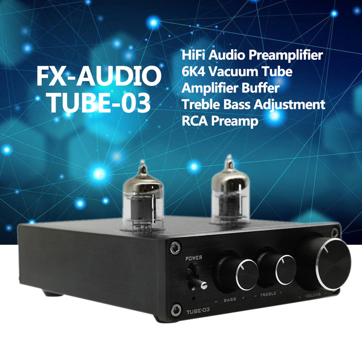 TUBE-03 Mini HiFi Audio Preamplifier 6K4 Vacuum Tube