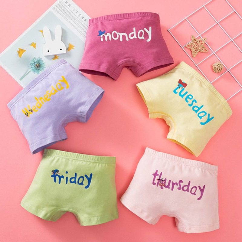 Girls Boxer Shorts,Kids Cotton 5 Pack Underpants 3-12 Years