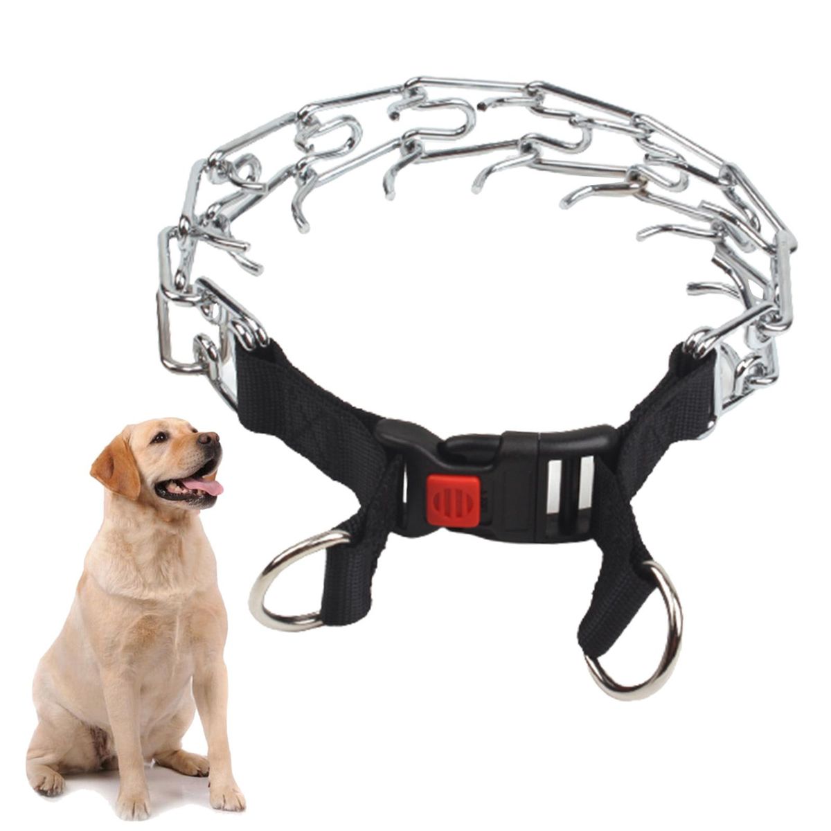 Dog Training Chain Collar Adjustable Prong Pinch