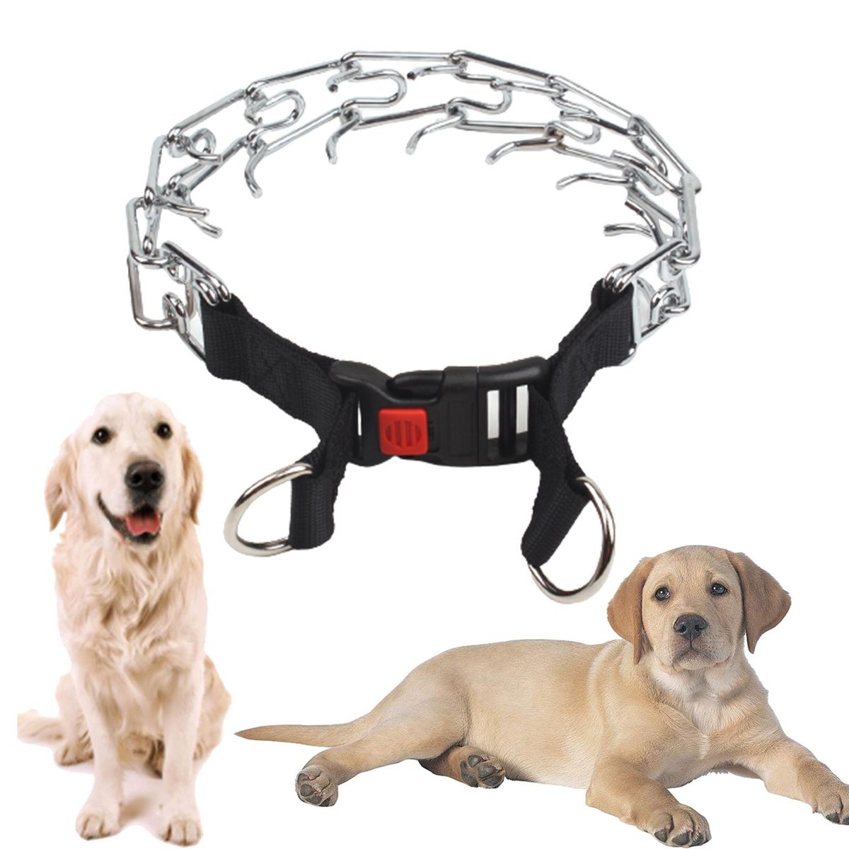 Dog Training Chain Collar Adjustable Prong Pinch