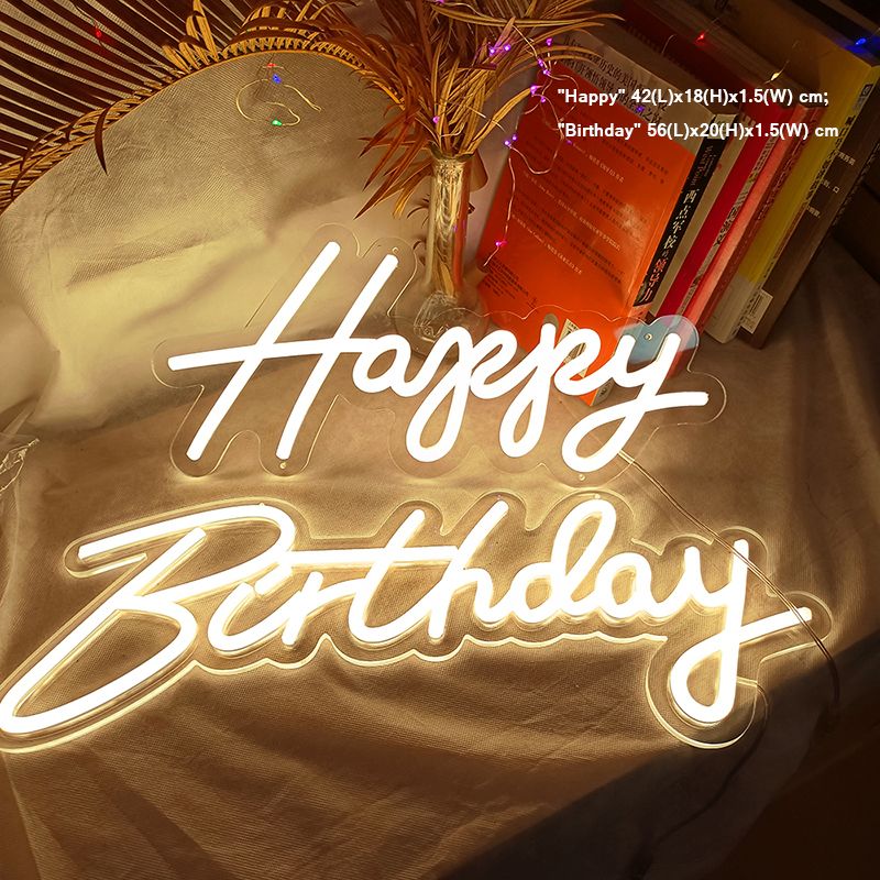 Neon Led Sign Happy Birthday Led Light Party Flex