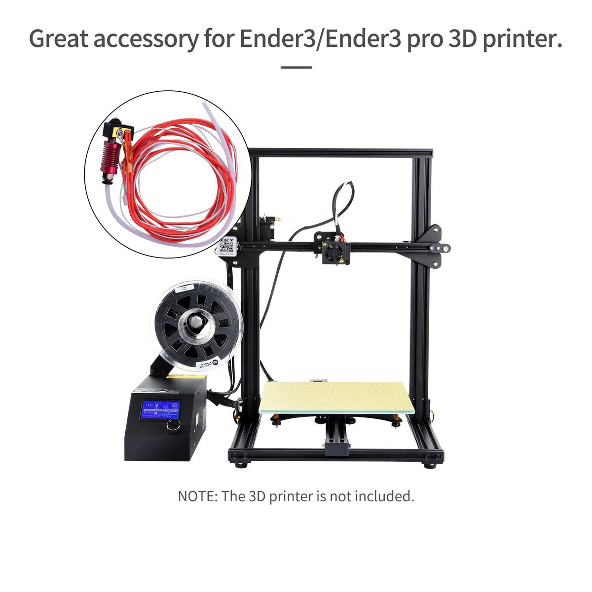 MK8 Assembled Extruder Hotend Kit with Aluminum Heating Block 0.4mm Nozzle Heater Wire Thermistor PTFE Tube Pneumatic Connector Compatible with Creality Ender-3/Ender-3X/Ender3 pro 3D Printer
